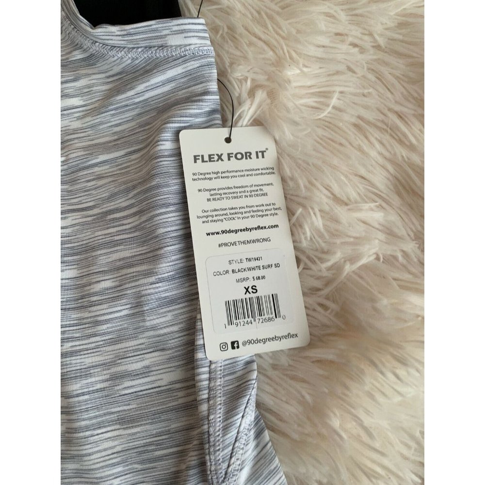 Women 90 DeGree By Reflex 2 PK Tank Top Black/White Surf SD Size XS - Picture 6 of 7